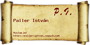 Paller István névjegykártya